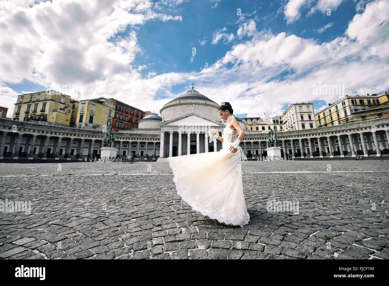 Wedding square plebiscite in Naples Stock Photo