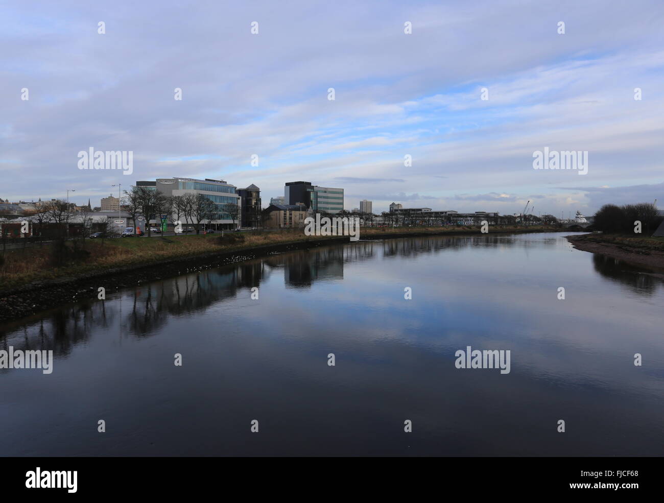 River Dee and Aberdeen waterfront Scotland January 2016 Stock Photo Alamy