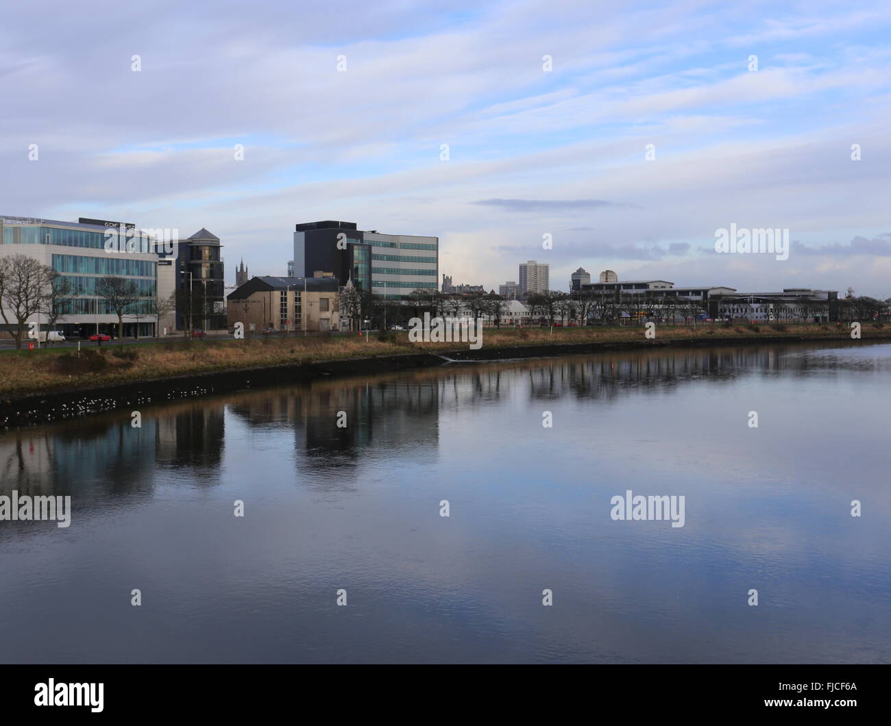 River Dee and Aberdeen waterfront Scotland January 2016 Stock Photo Alamy