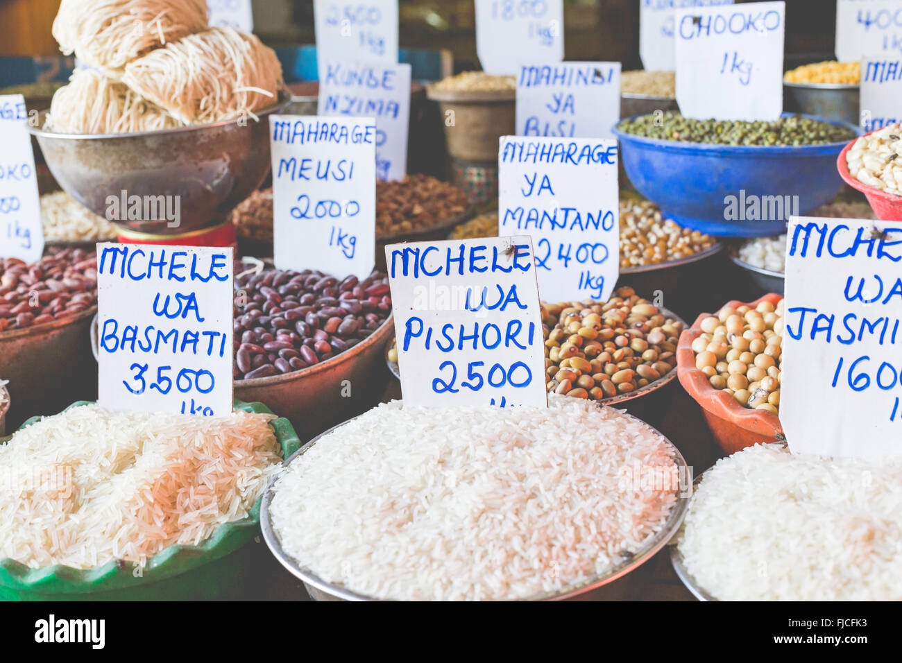 Traditional food market in Zanzibar, Africa Stock Photo Alamy