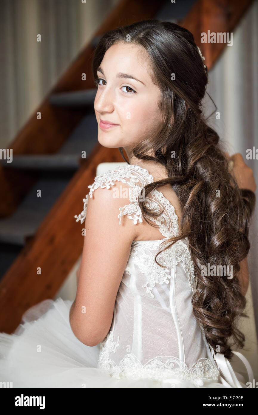 Communion Girl Hair Stock Photos Communion Girl Hair Stock