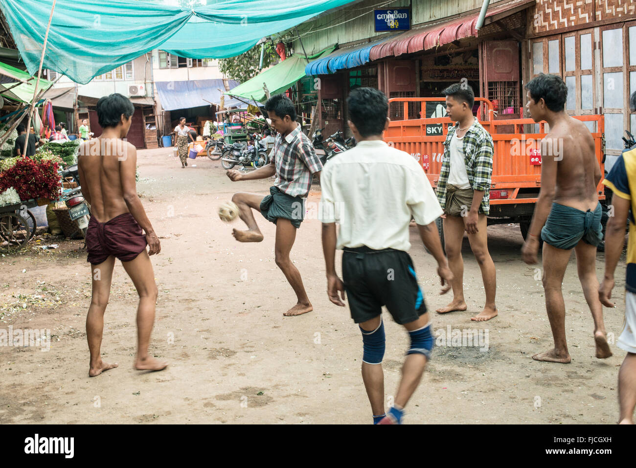 Chinlone Caneball Game Mandalay Myanmar // MANDALAY, Myanmar — A group ...