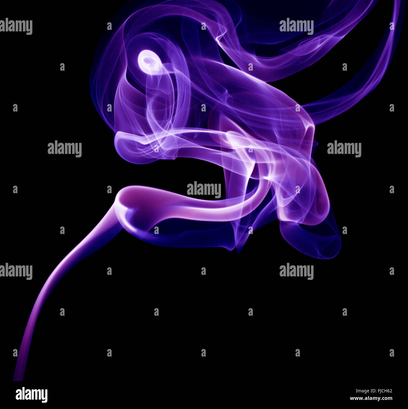 purple steam on the black background Stock Photo