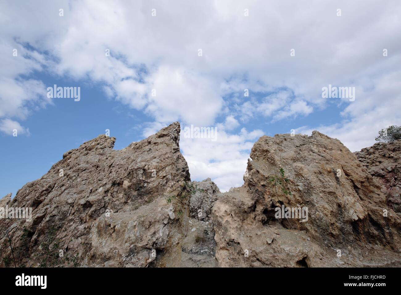 Rocky Mountains in Aspe, Alicante, Spain Stock Photo
