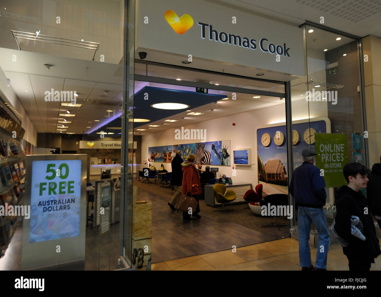 Thomas cook in Cardiff st Davids shopping centre Stock Photo