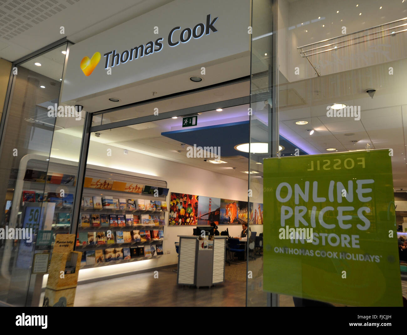 Thomas cook in Cardiff st Davids shopping centre Stock Photo