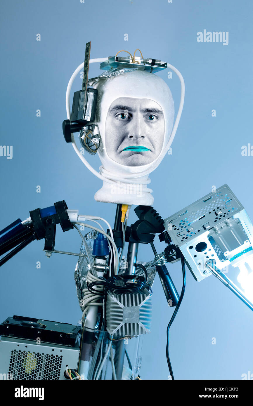 Human cyborg robot for futuristic artificial intelligence imagery Stock Photo