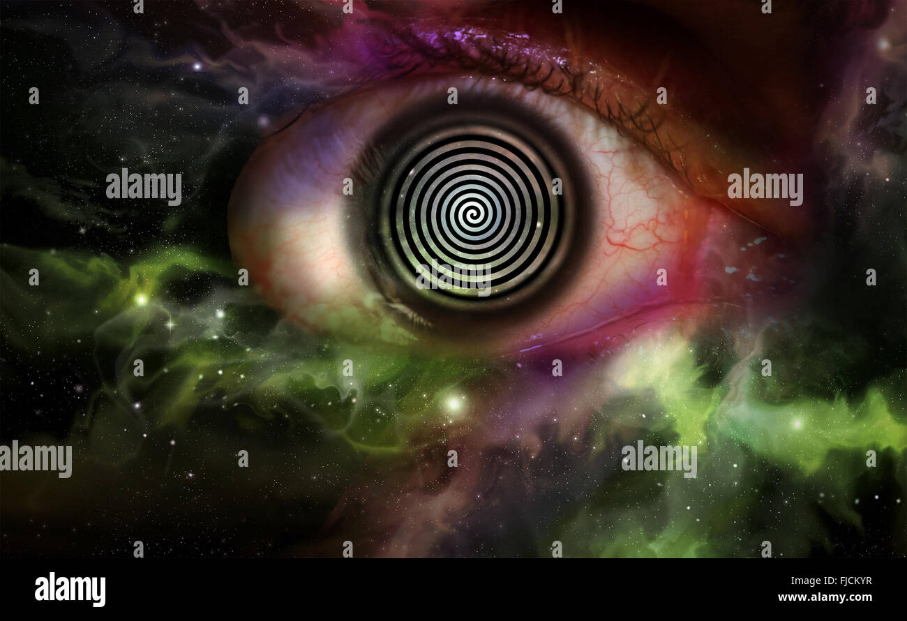 Psychedelic hypnosis swirl universe starscape optical illusion