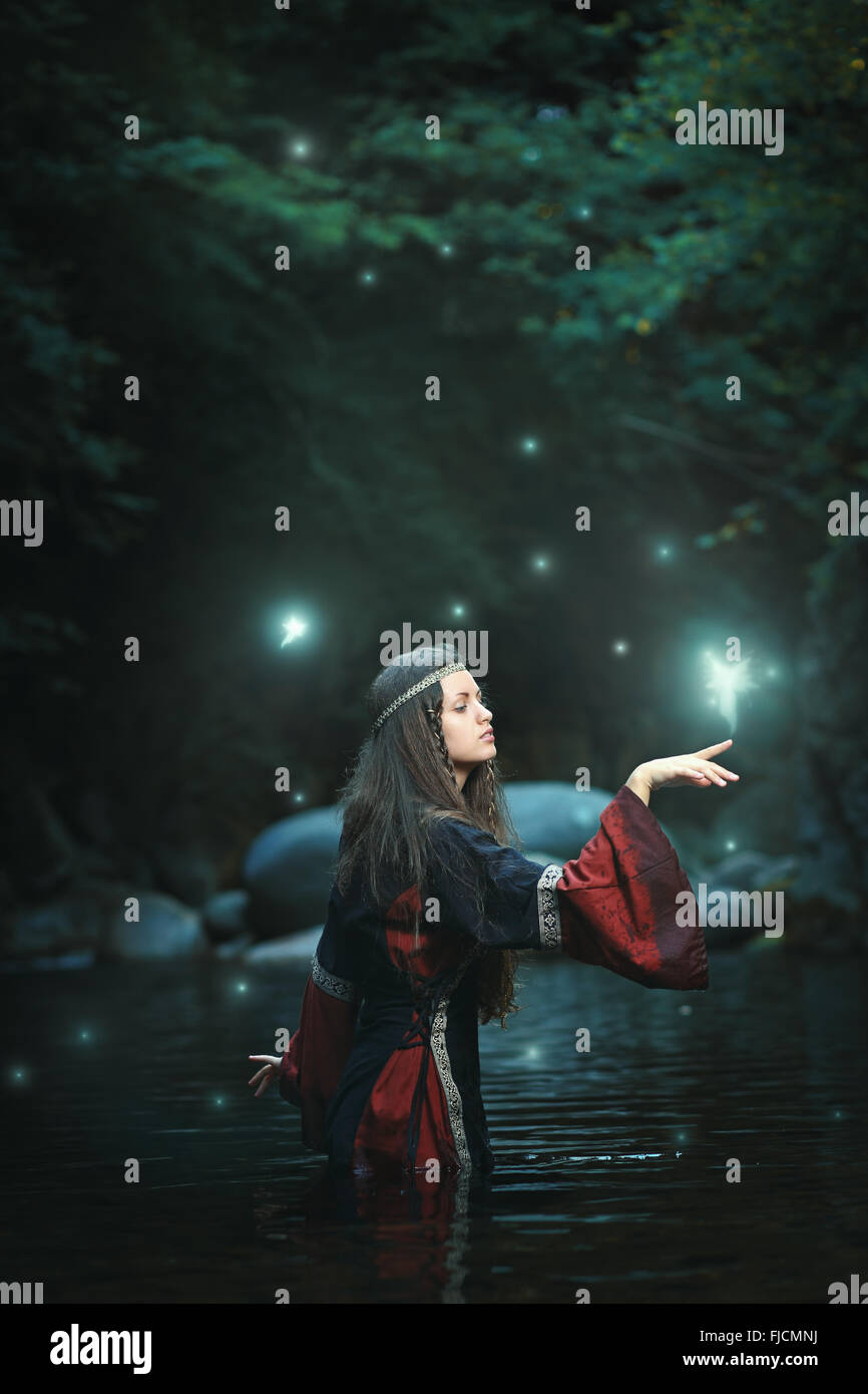 Medieval dressed woman in fairy land stream . Fantasy and surreal Stock Photo - Alamy Medieval dressed woman in fairy land stream . Fantasy and surreal Stock Photo - Alamy