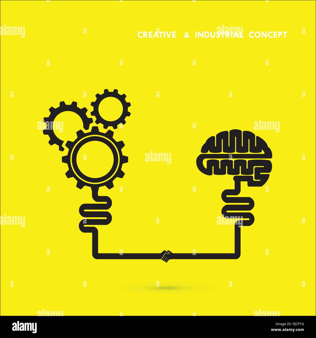 Creative brain and industrial concept.Brain and gear icon. brainstorm concept business and education idea, innovation Stock Vector