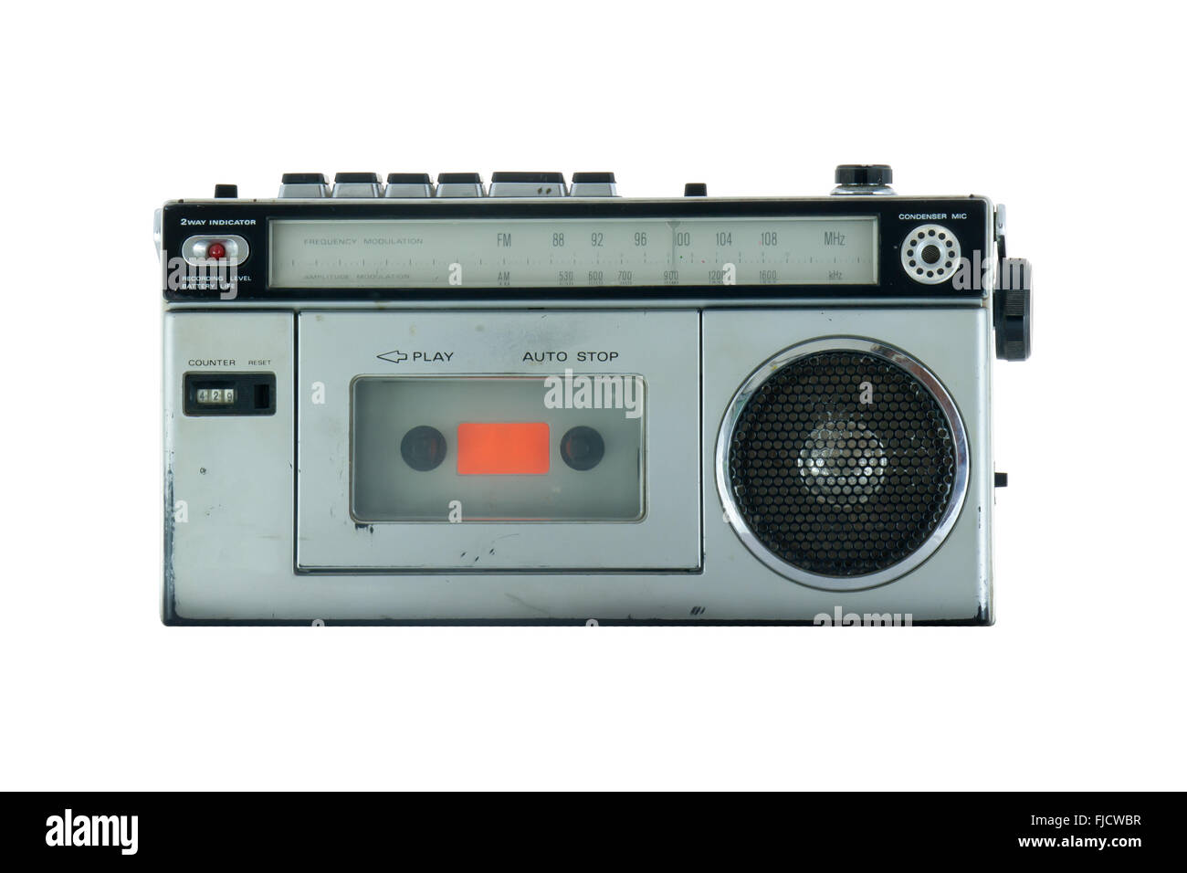 old and vintage radio on white background Stock Photo - Alamy