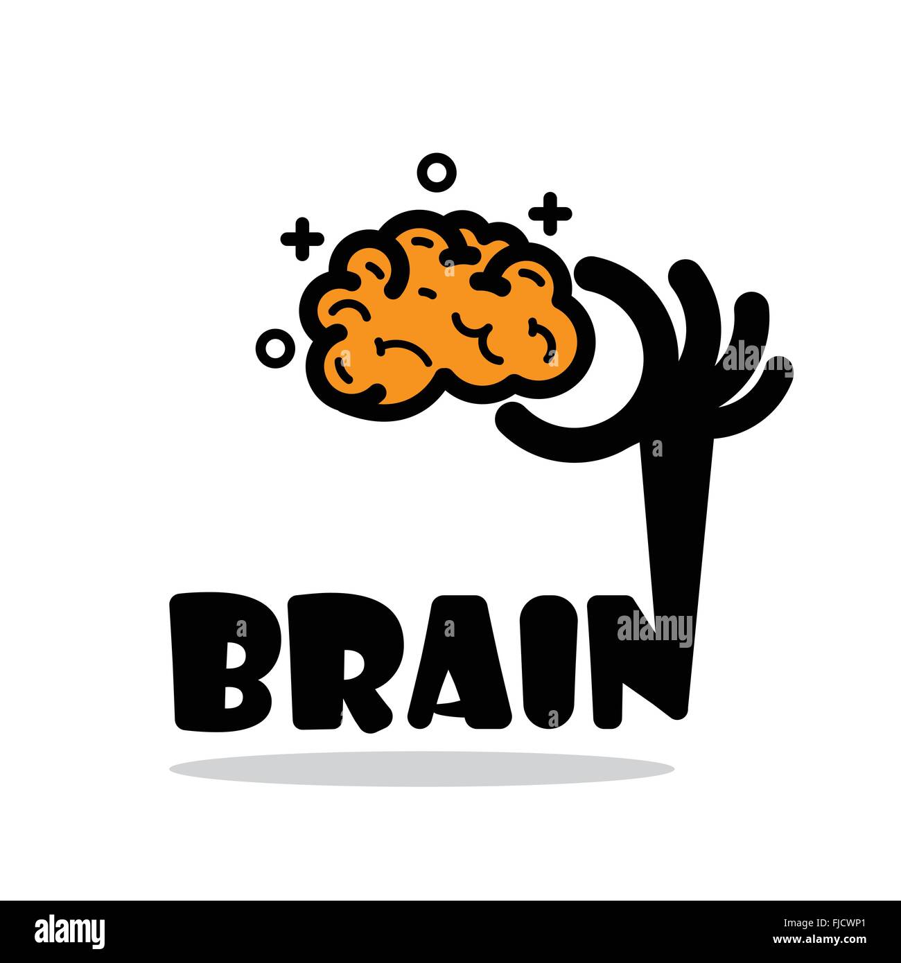 Creative brain sign idea,flat design.Concept of ideas inspiration, innovation, invention, effective thinking, knowledge Stock Vector