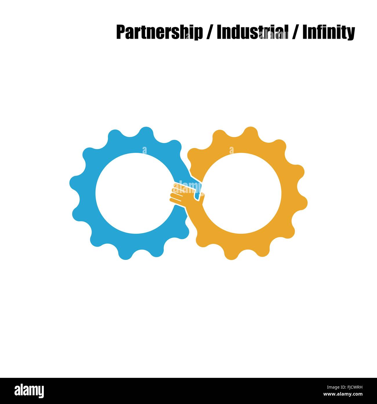 Handshake and gear abstract design template. Business and industrial concept.Partnership and infinity symbol.vector illustration Stock Vector