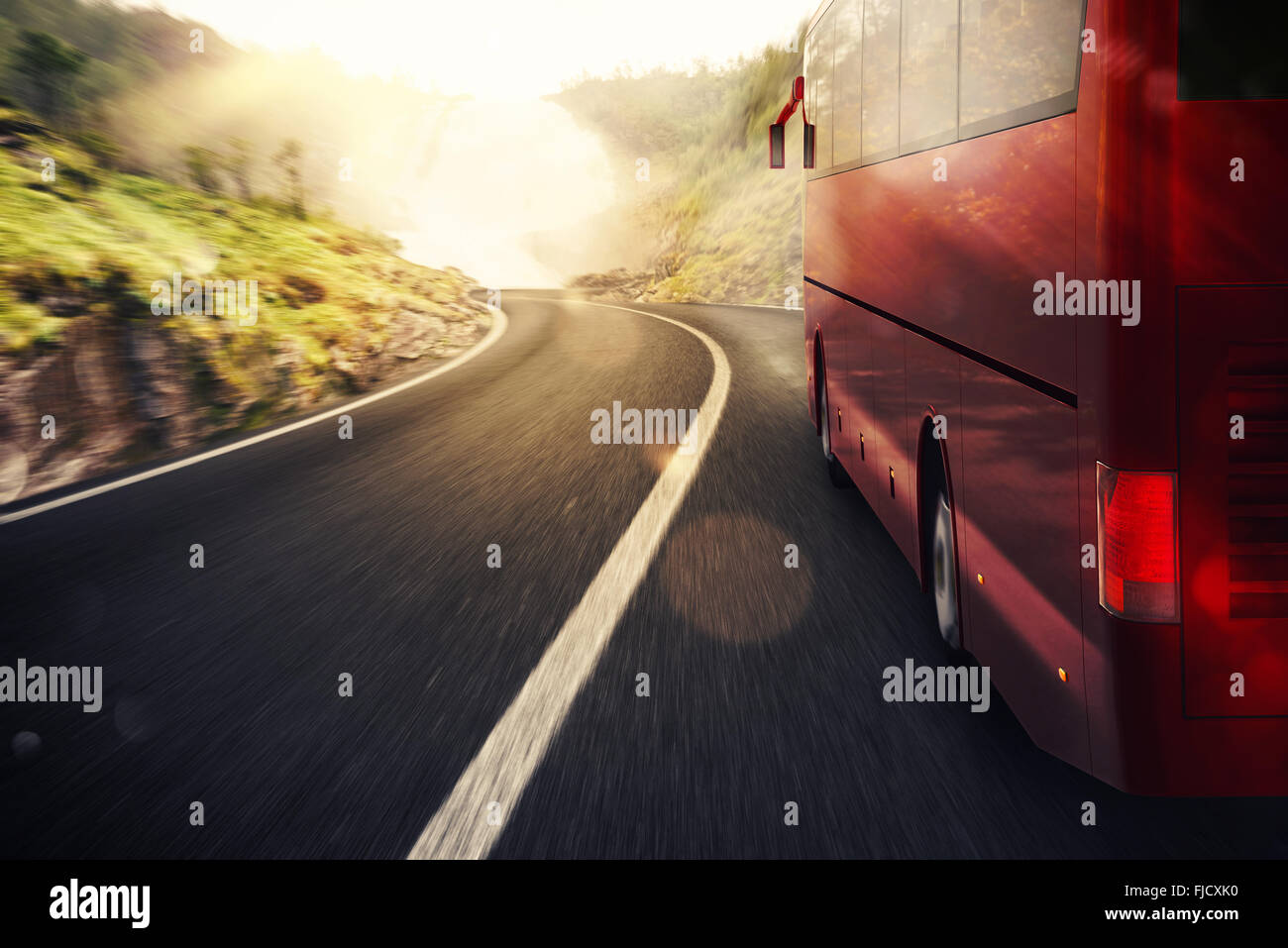 Bus road transport Stock Photo