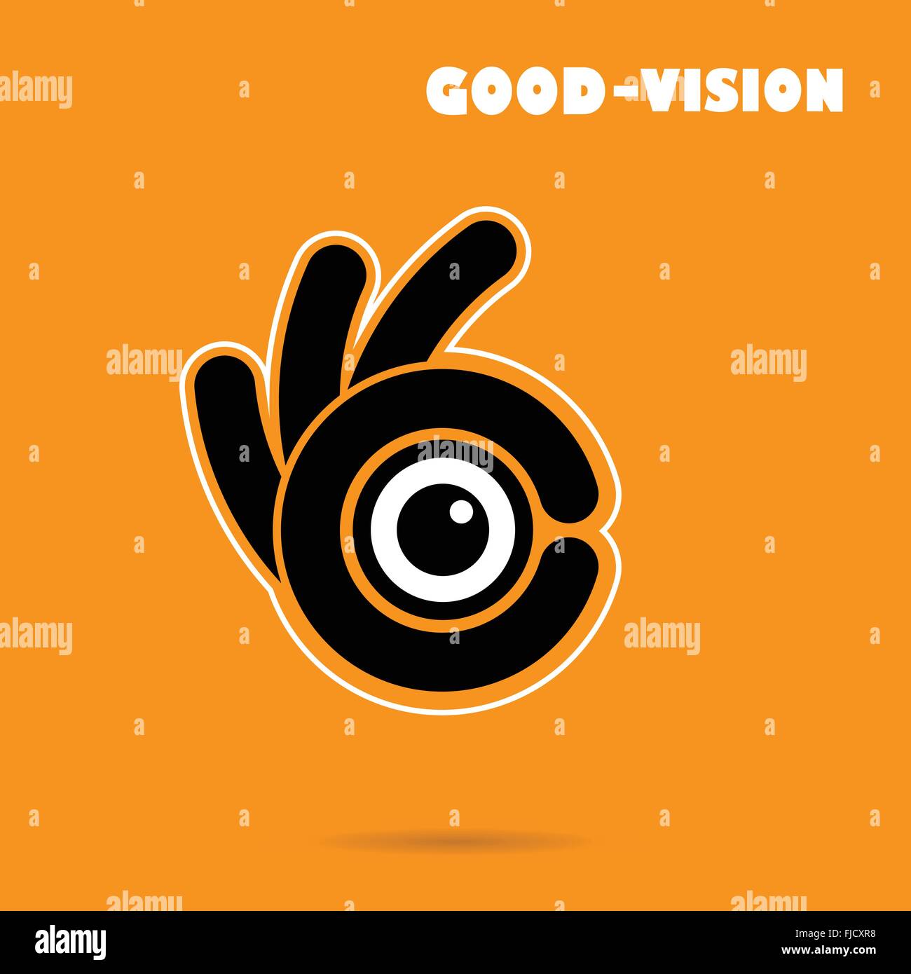 Creative hand icon abstract logo design vector template.Vision sign ...