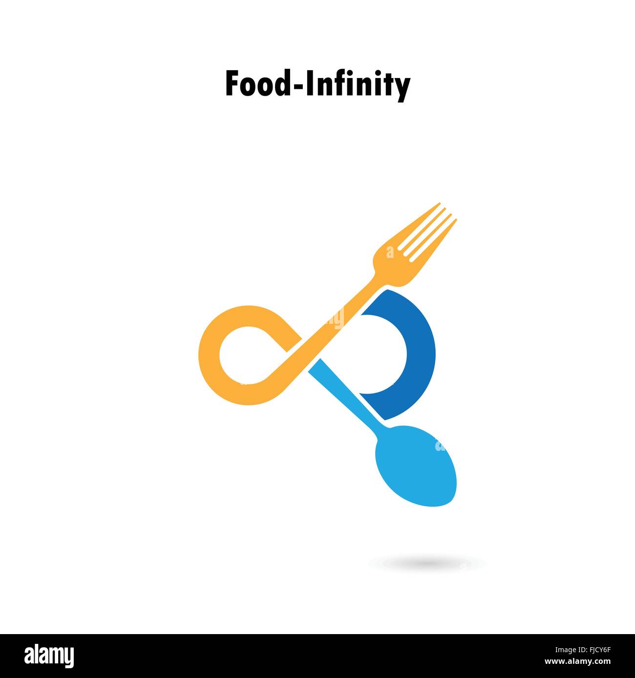 Food and infinity icon.Eating time concept.Fork and spoon sign.Can be used for layout, banner and web design. Stock Vector