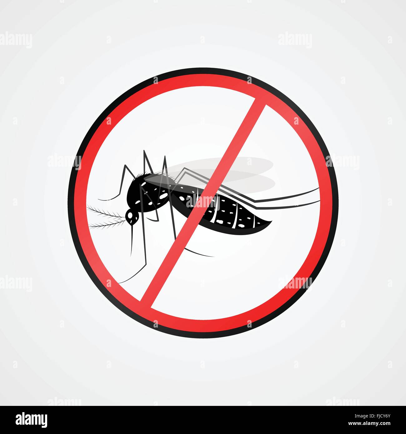 Anti mosquito symbol.Mosquito warning sign.Mosquitoes carry many disease such as dengue fever, zika disease, yellow fever Stock Vector