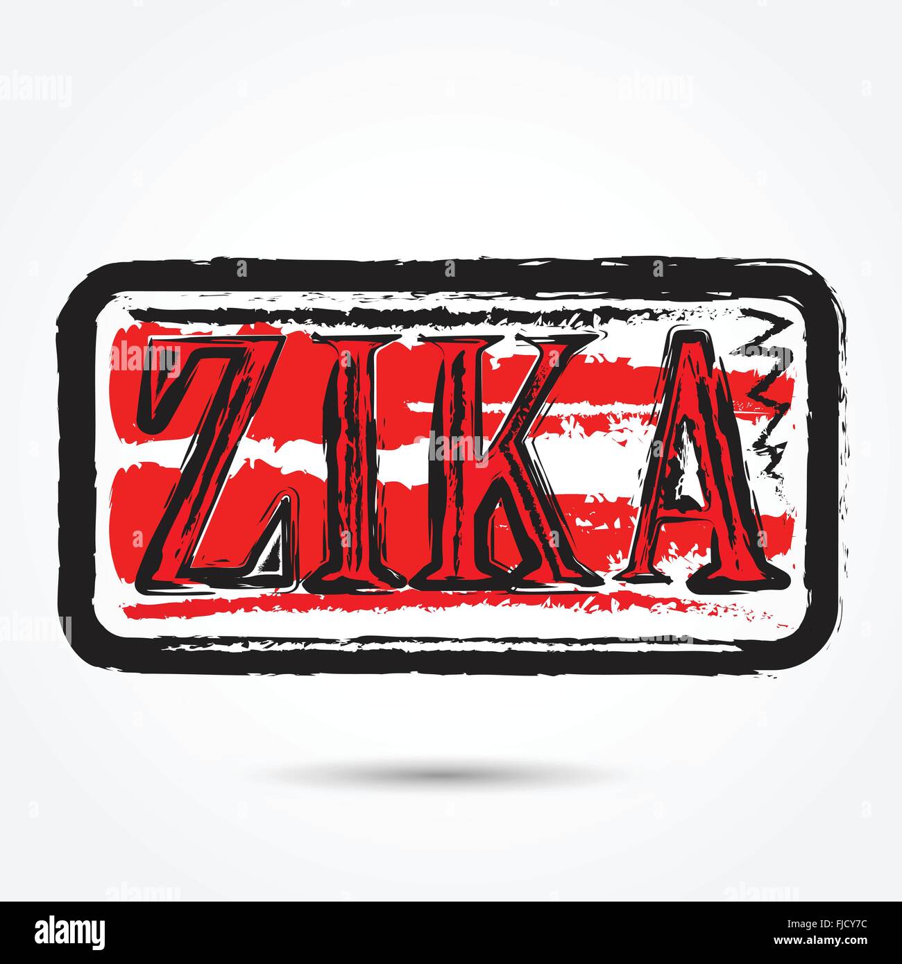 Zika virus grunge rubber stamp on white background.Vector illustration Stock Vector