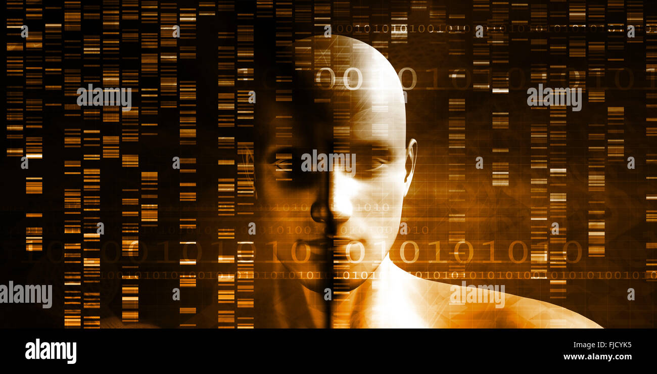 DNA Chemistry Technology and Genome Sequencing Concept Stock Photo