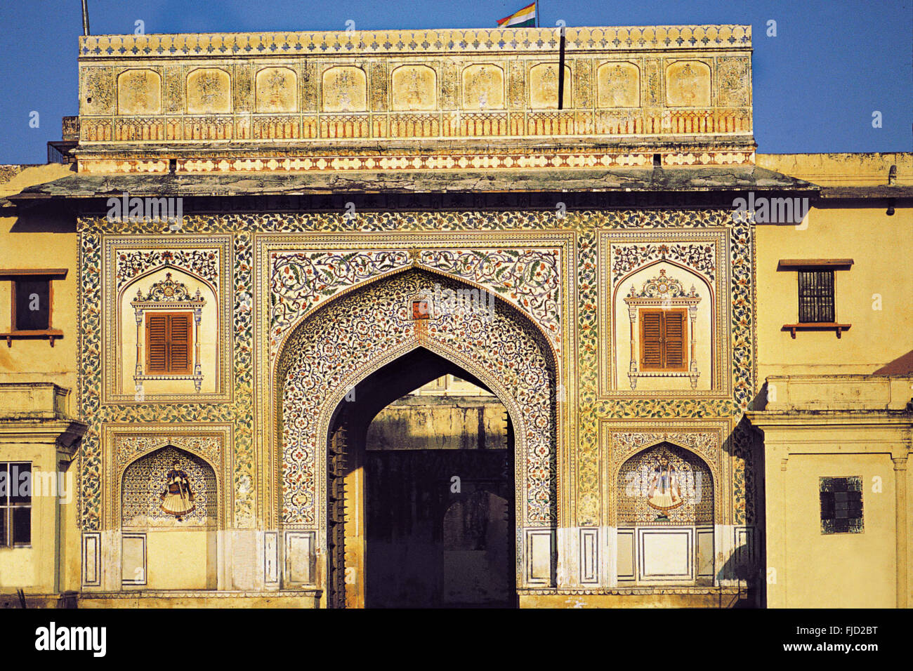 Entrance gate city palace complex, rajasthan, india, asia Stock Photo