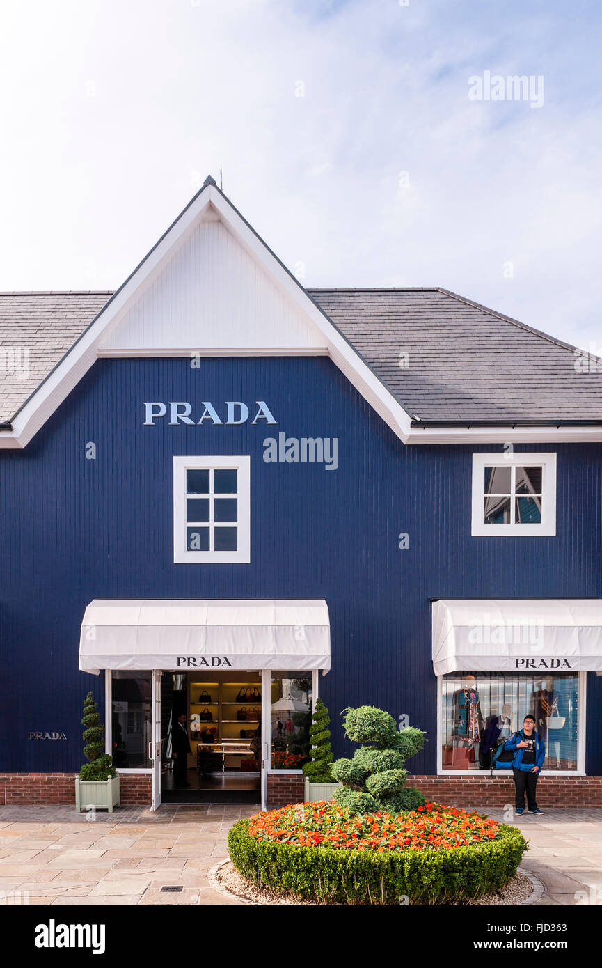The Prada shop store at Bicester Village in Bicester , Oxfordshire ,  England , Britain , Uk Stock Photo - Alamy