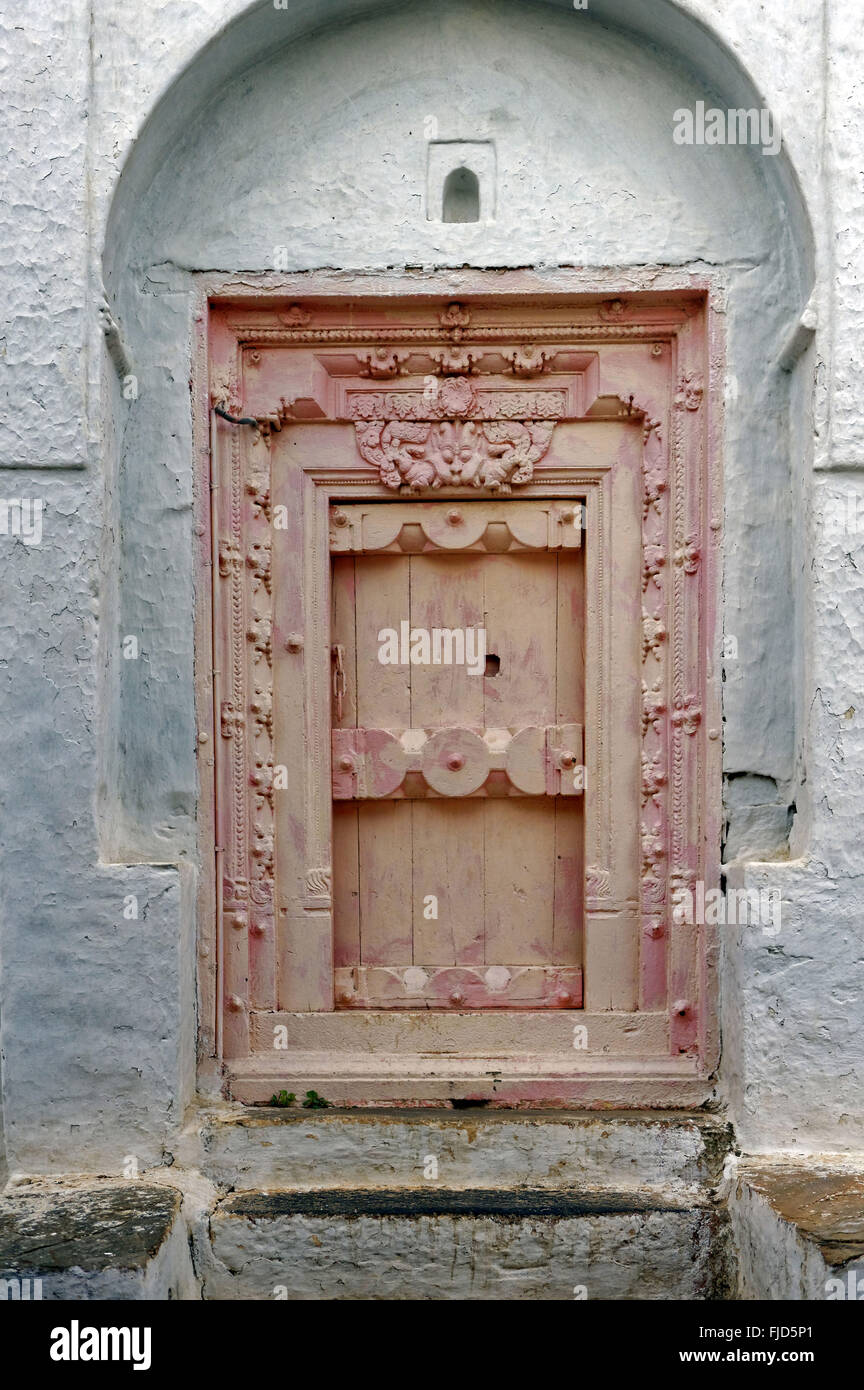 Door of shri jagadguru tontadarya math, dambal, gadag, Karnataka, india, asia Stock Photo