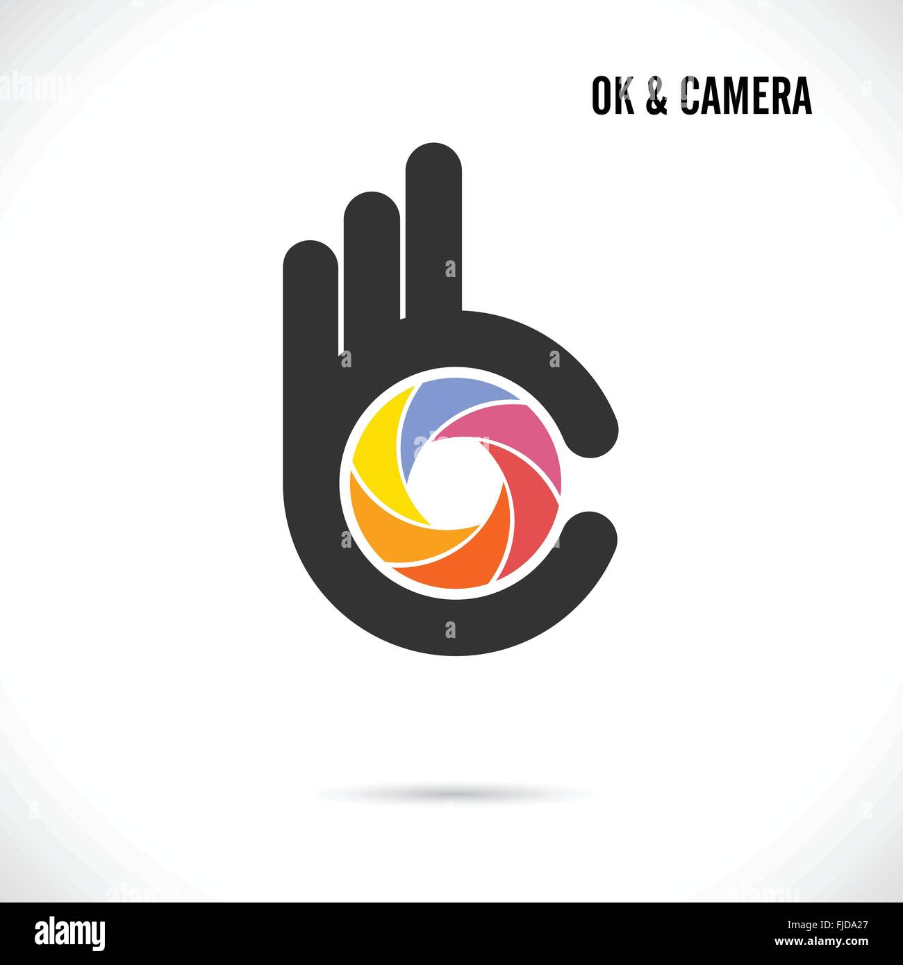 Creative hand and camera lens abstract logo design.Hand Ok symbol  icon.Corporate business creative logotype symbol Stock Vector Image & Art -  Alamy