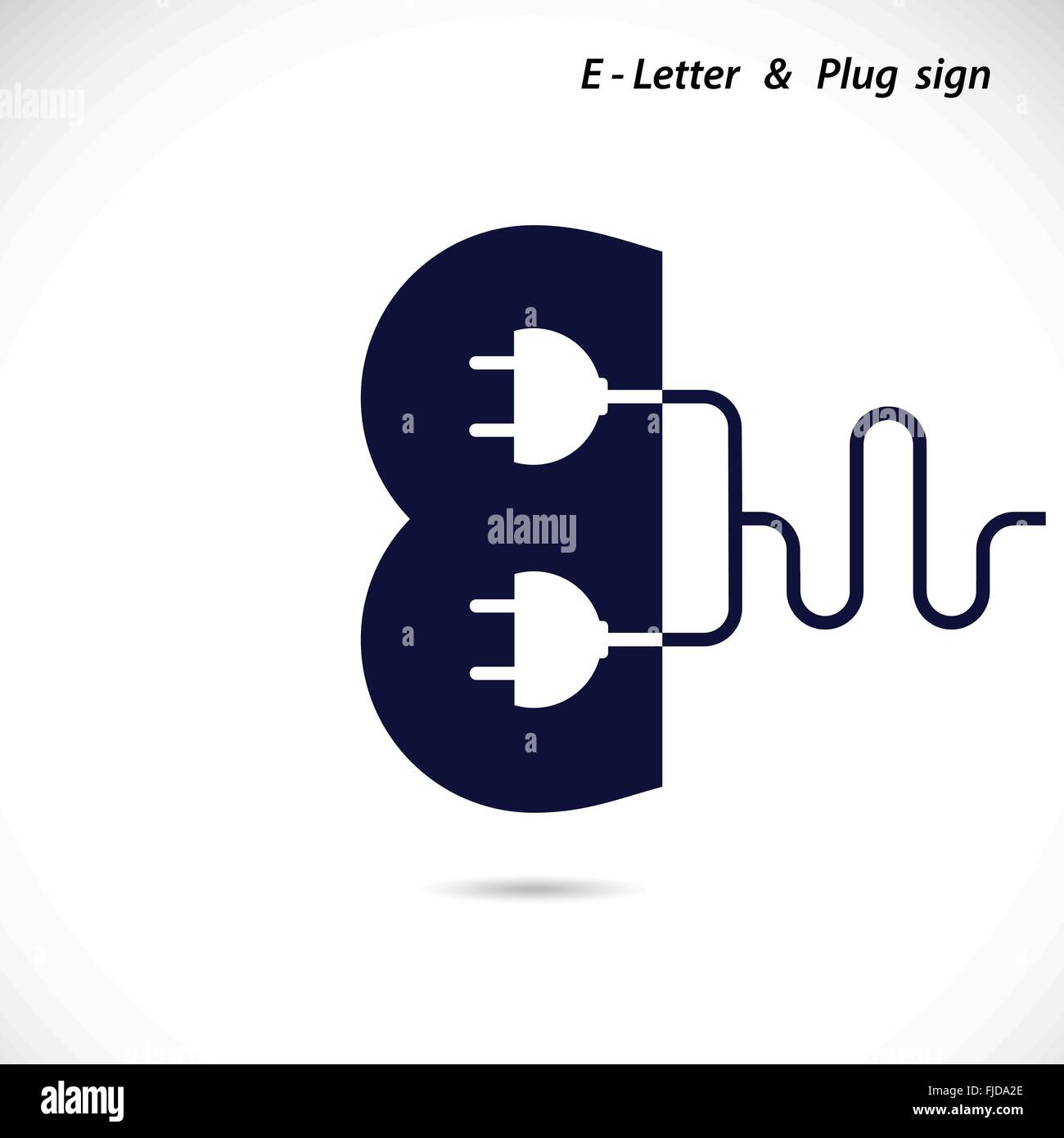 Creative E- letter icon abstract logo design vector template with electrical plug symbol. Corporate business creative logotype Stock Vector