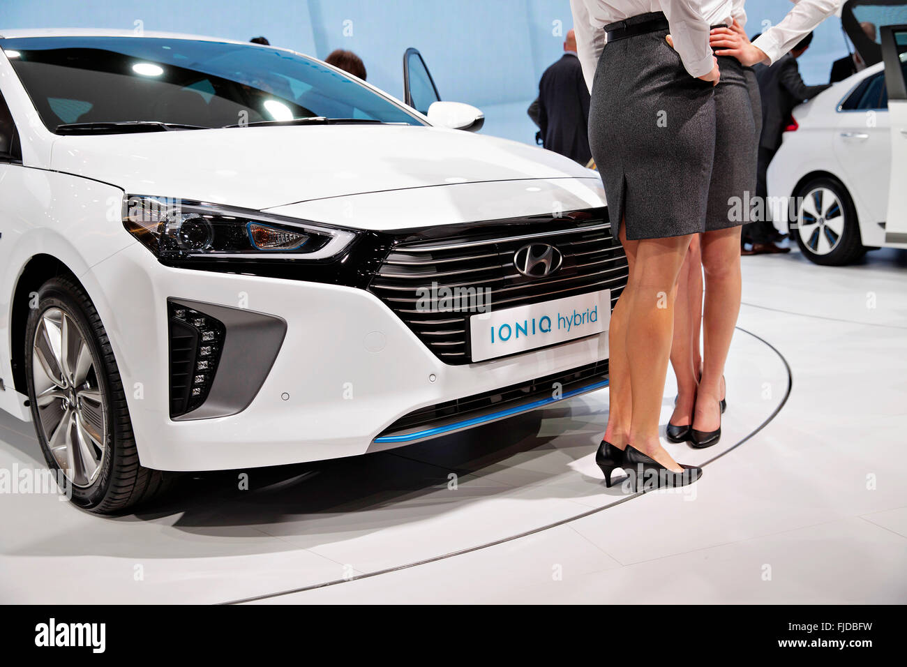 Hyundai Ioniq ,hybrid, plug-in hybrid, battery-electric version Stock ...