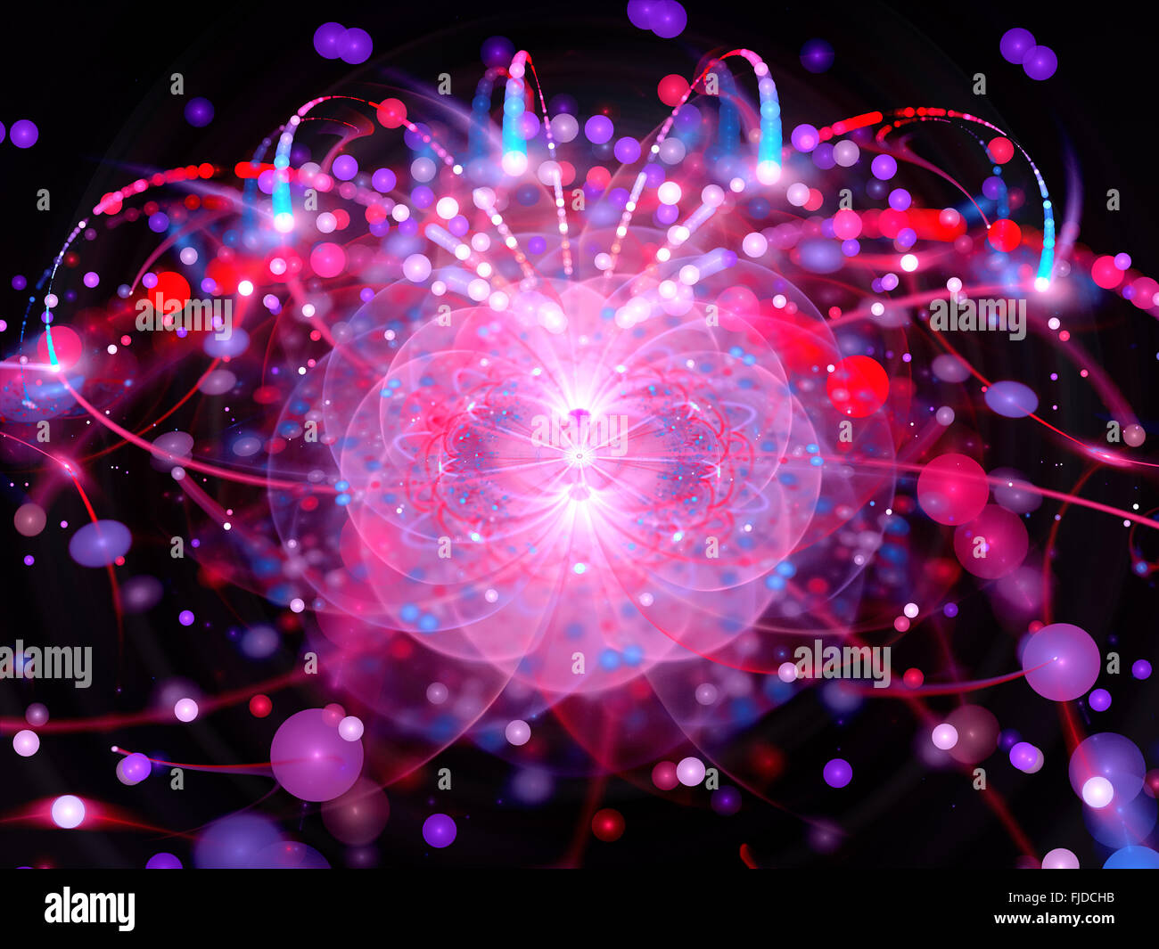 Higgs boson in large hadron collider, computer generated abstract ...