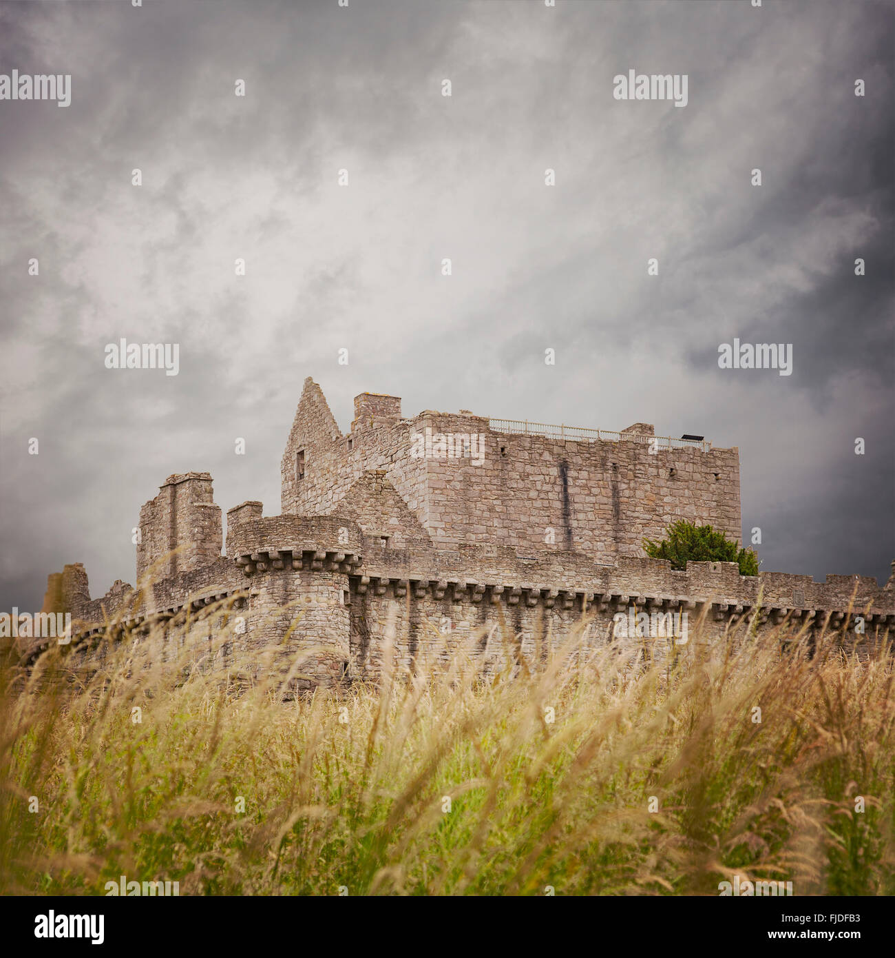 Image of the ruin of Craigmillar castle. Edinburgh, Scotland. Stock Photo
