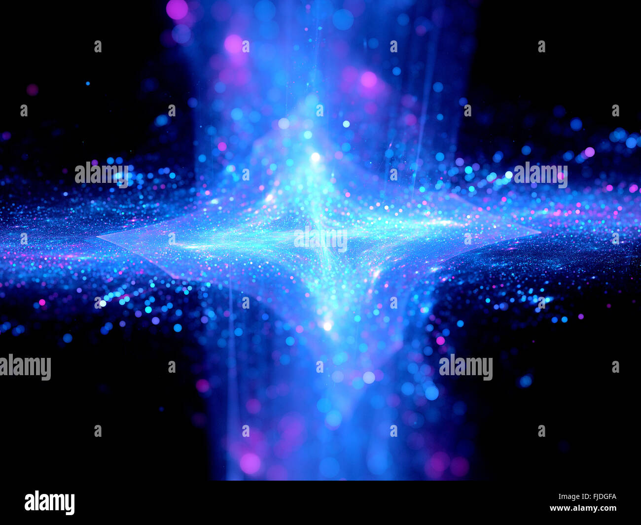 Colorful explosion with particles, computer generated abstract background Stock Photo