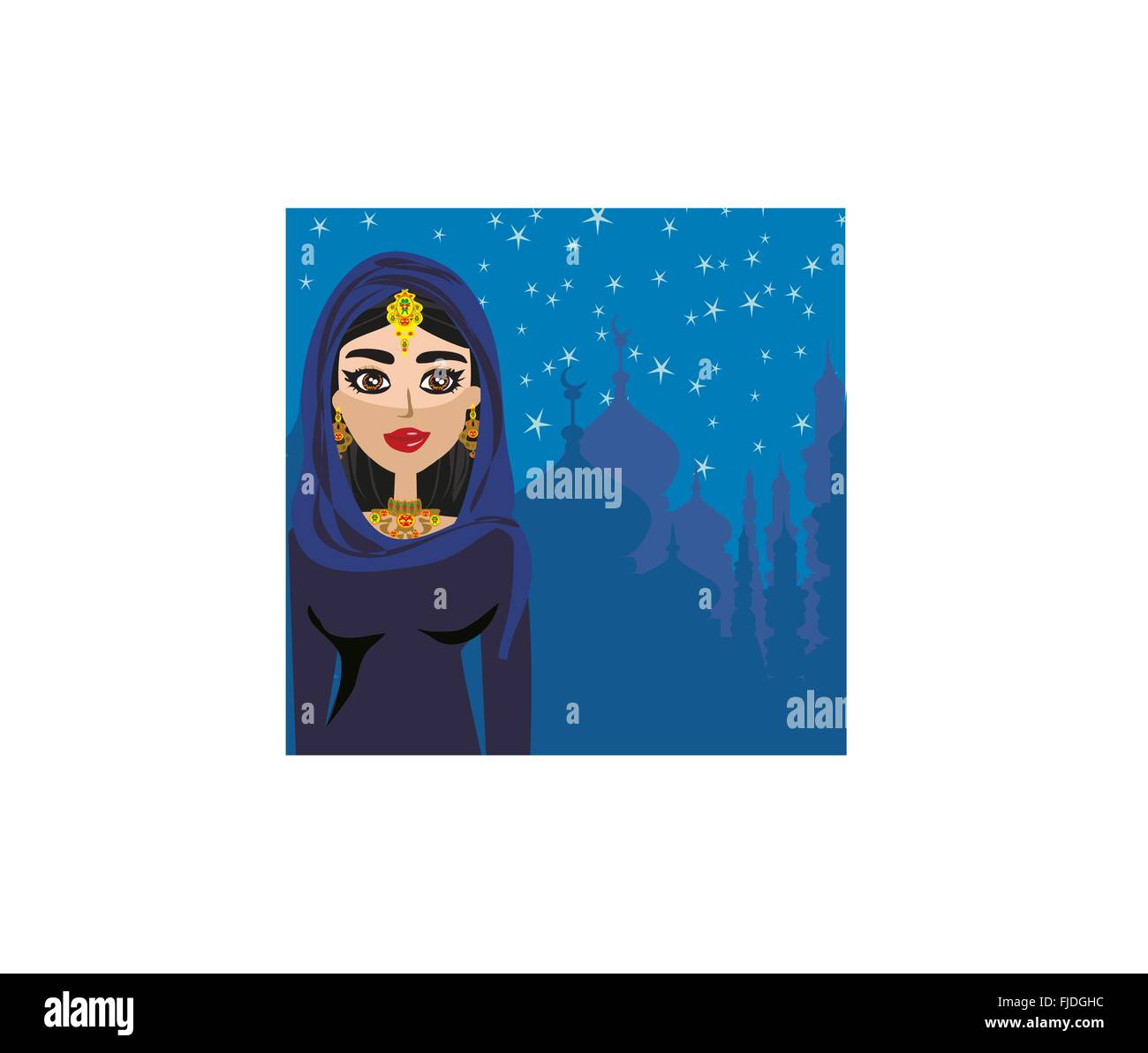 Portrait of muslim beautiful girl in hijab Stock Vector Image & Art - Alamy