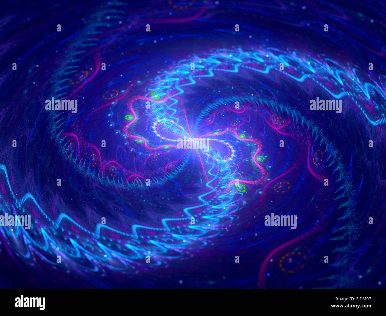 Spiral waves fractal, computer generated abstract background Stock Photo