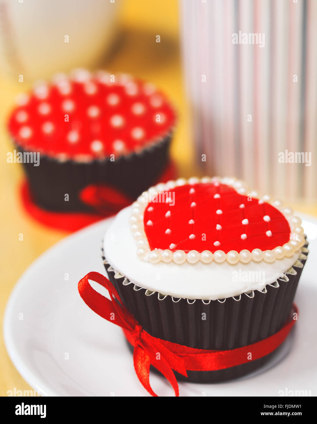 Beautiful Decorated Heart Cupcake For Valentine S Day Romantic