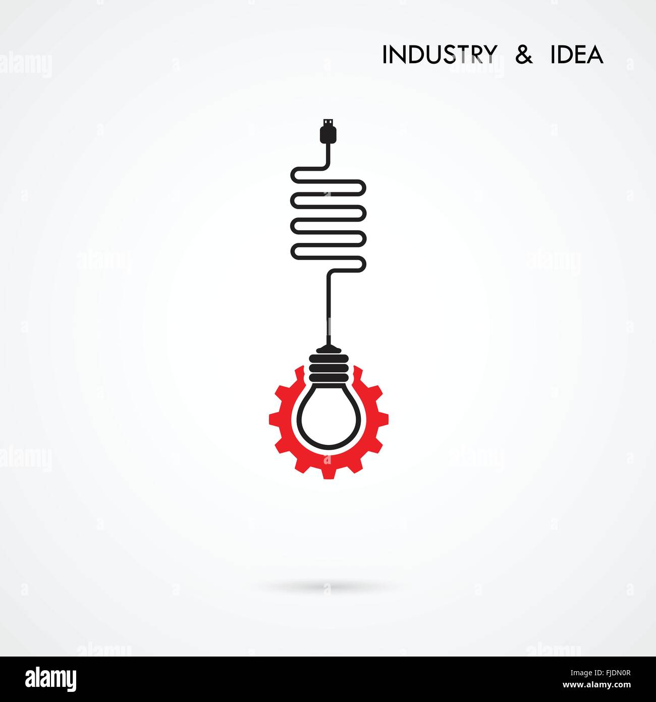 Creative light bulb and gear abstract vector design banner template. Corporate business industrial creative logotype symbol. Stock Vector