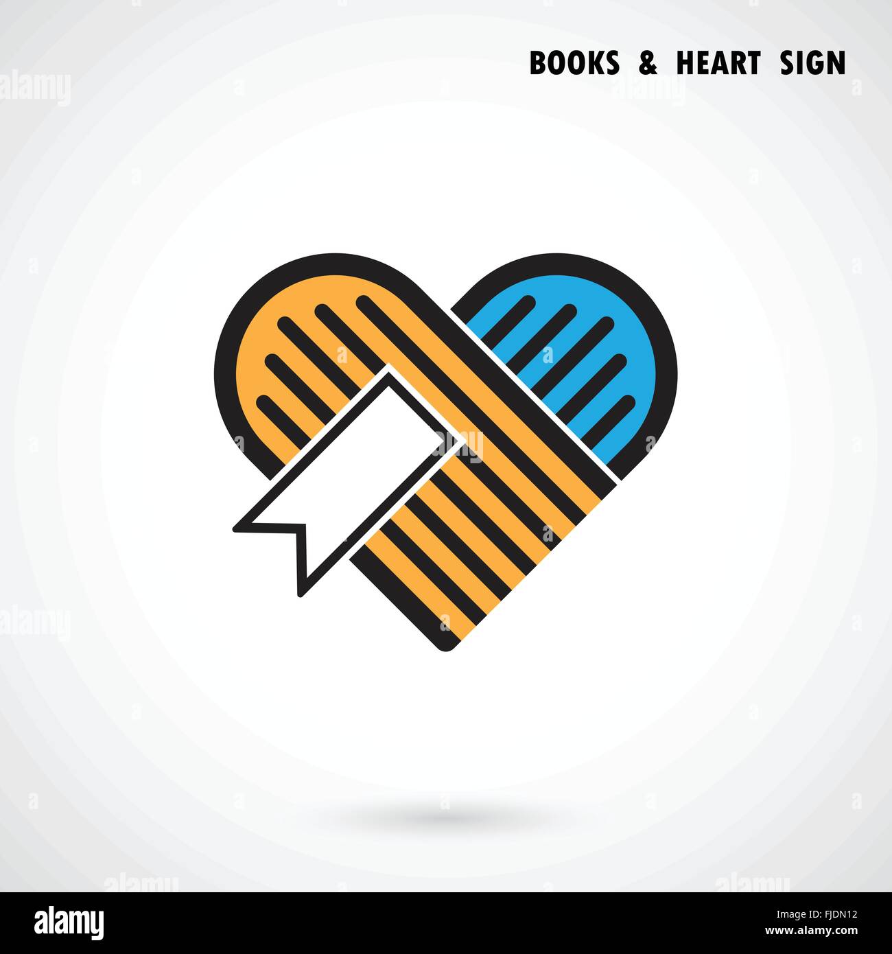 Creative book and heart abstract vector logo design.Book Store and library vector logo design.Learning,study idea icon.Love Book Stock Vector