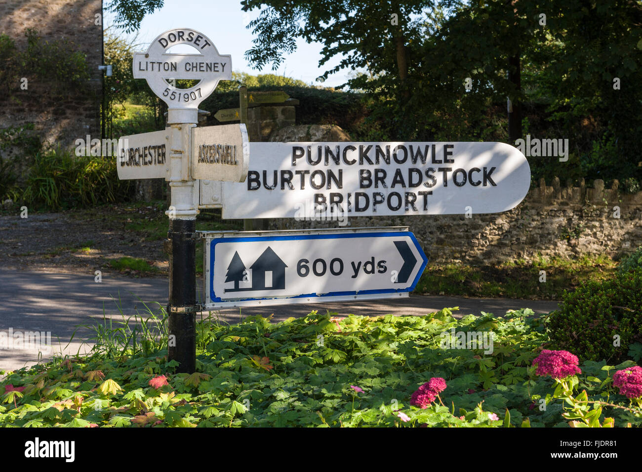 Rural road Signpost Stock Photo