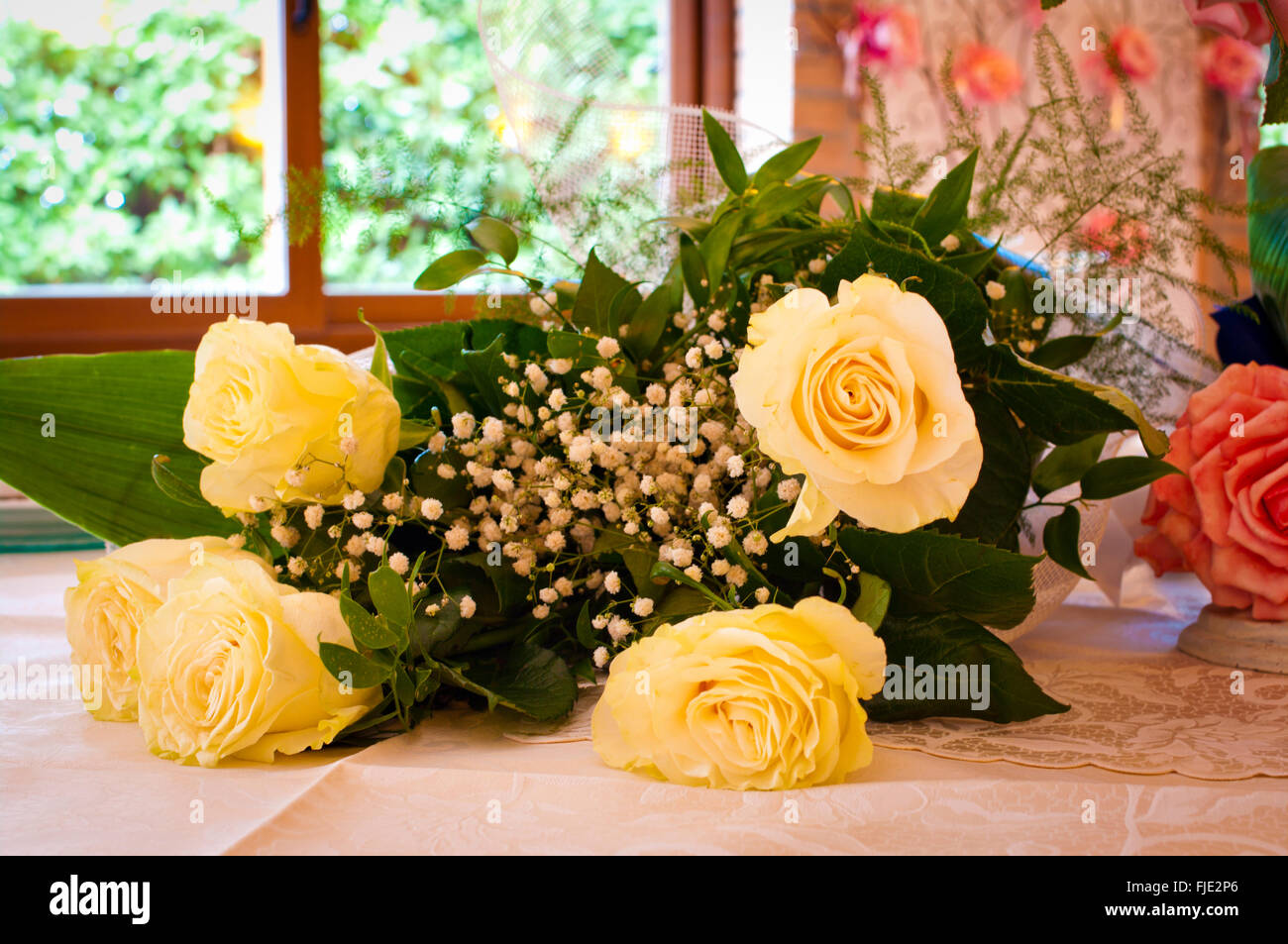 a beautiful bouquet of roses brightens your best day Stock Photo