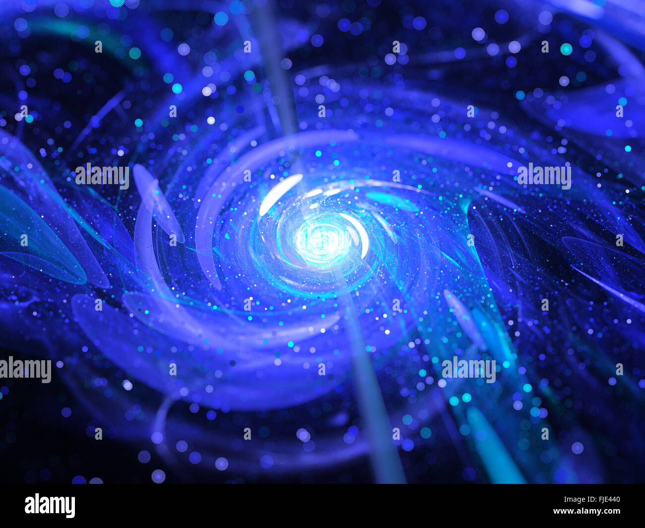 Intergalactic wormhole in space fractal, computer generated abstract background Stock Photo
