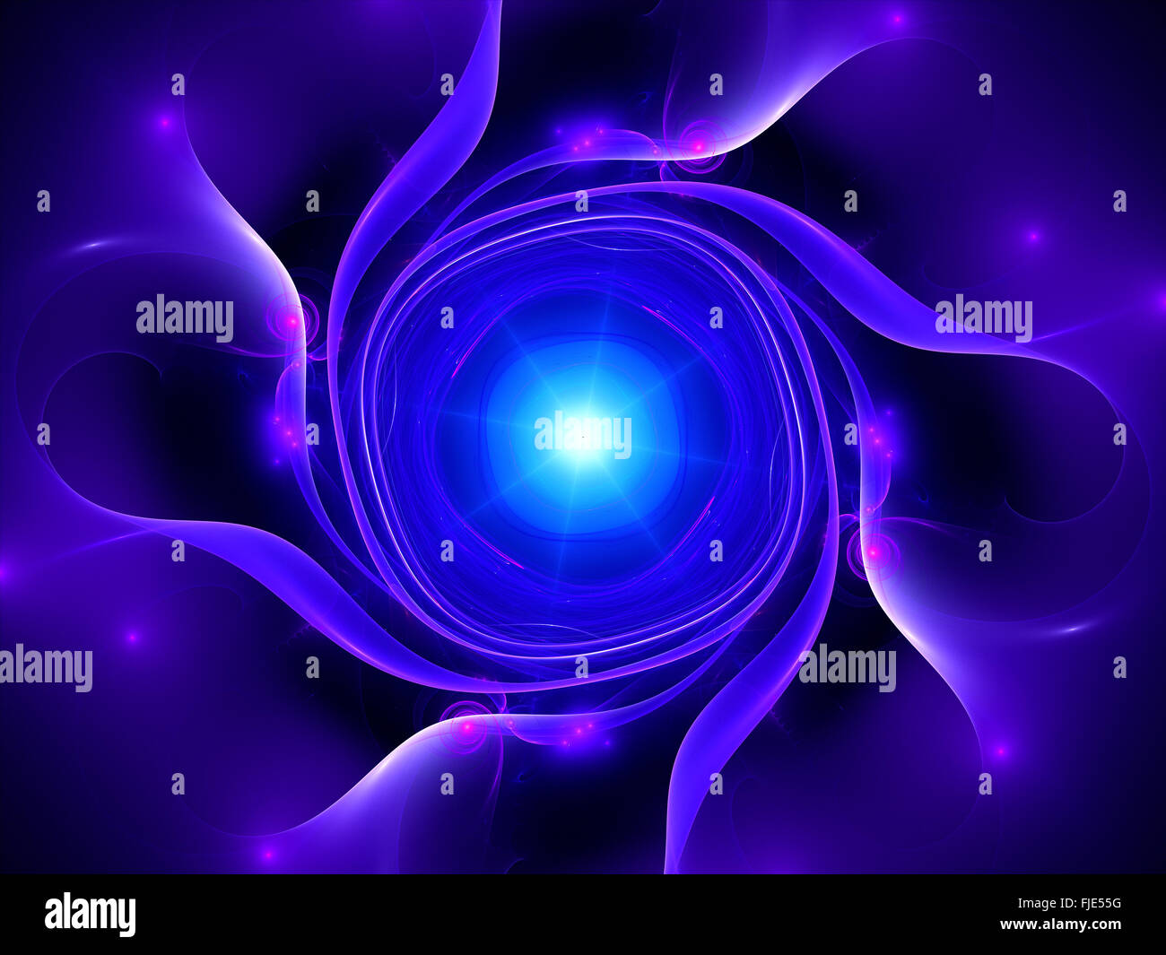 Blue glowing galactic eye, computer generated abstract background Stock Photo