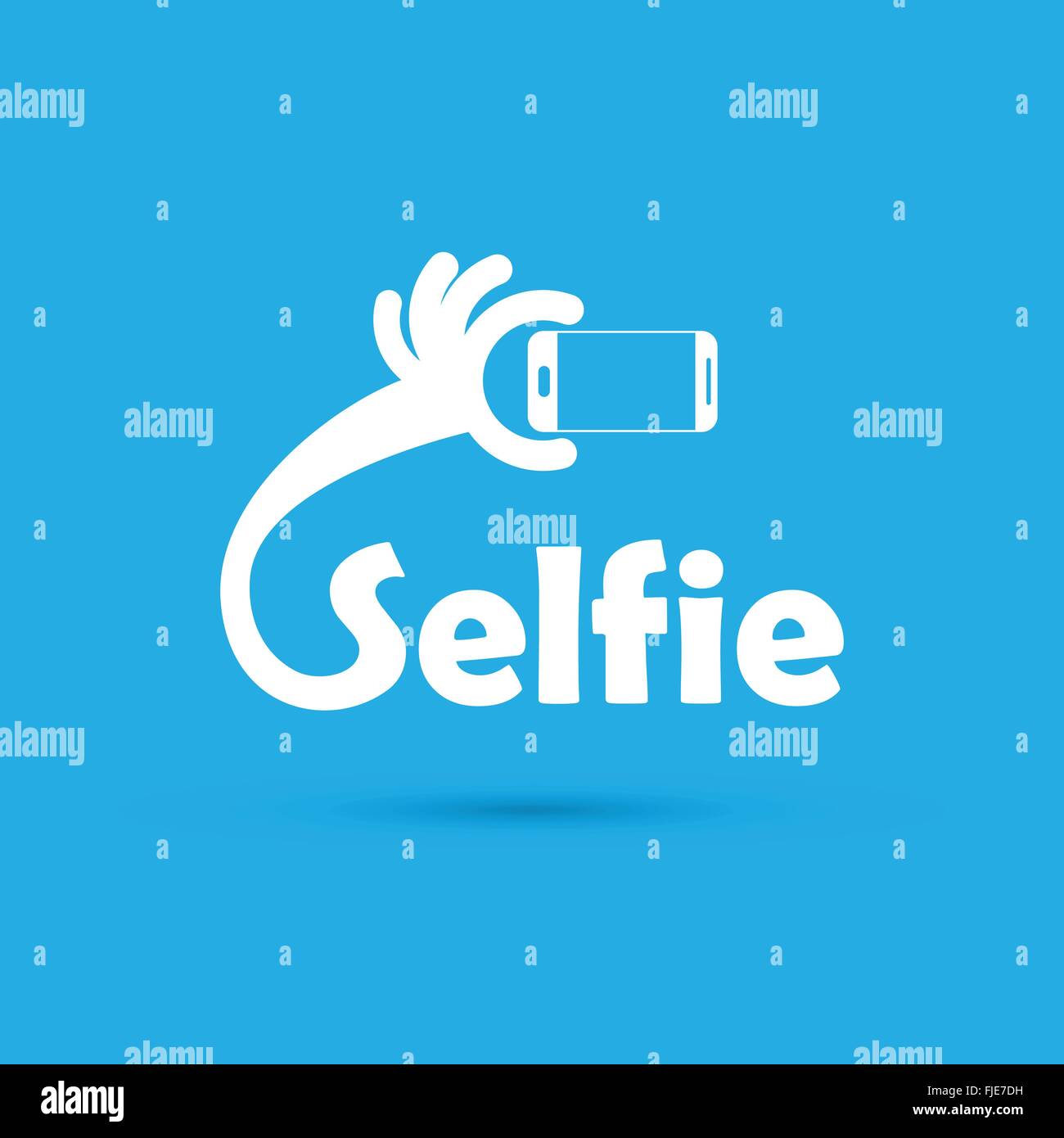 Taking selfie portrait photo on smart phone concept icon. Selfie concept design element. Vector illustration Stock Vector