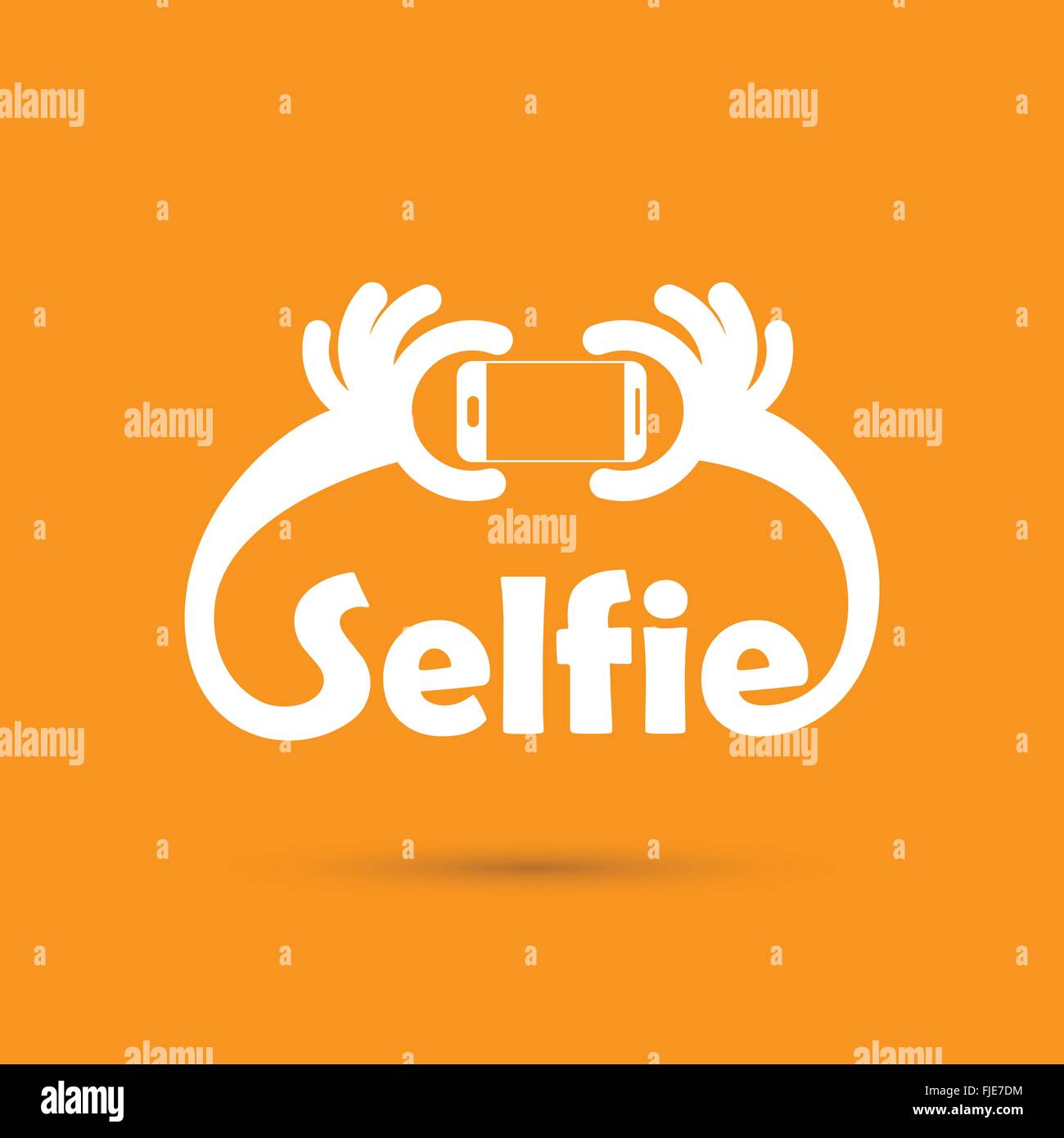 Taking selfie portrait photo on smart phone concept icon. Selfie concept design element. Vector illustration Stock Vector