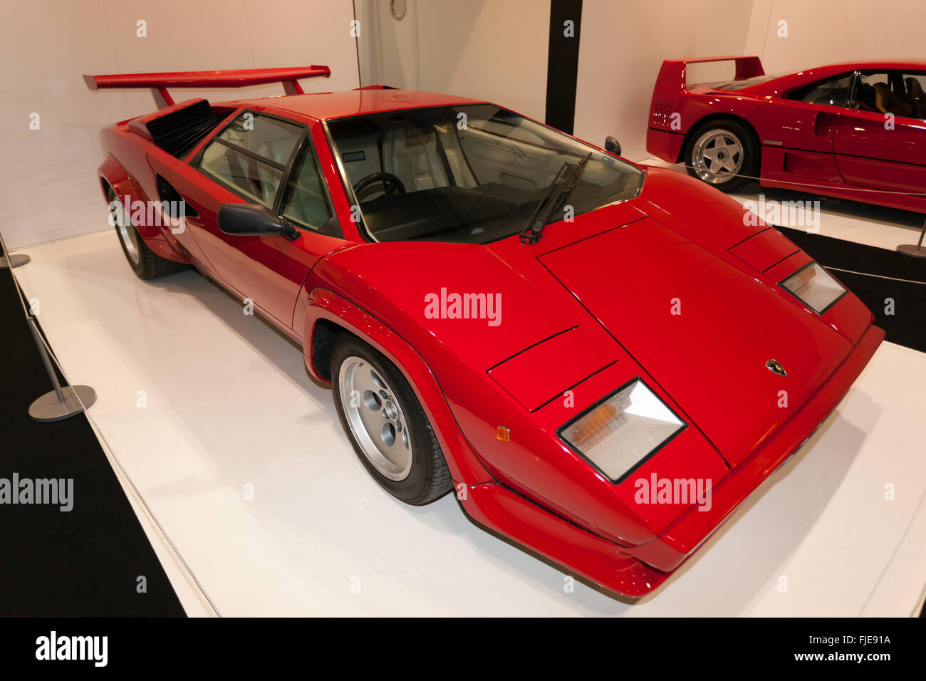 A Lamborghini Countach Lp500s On Display In The Evolution Of
