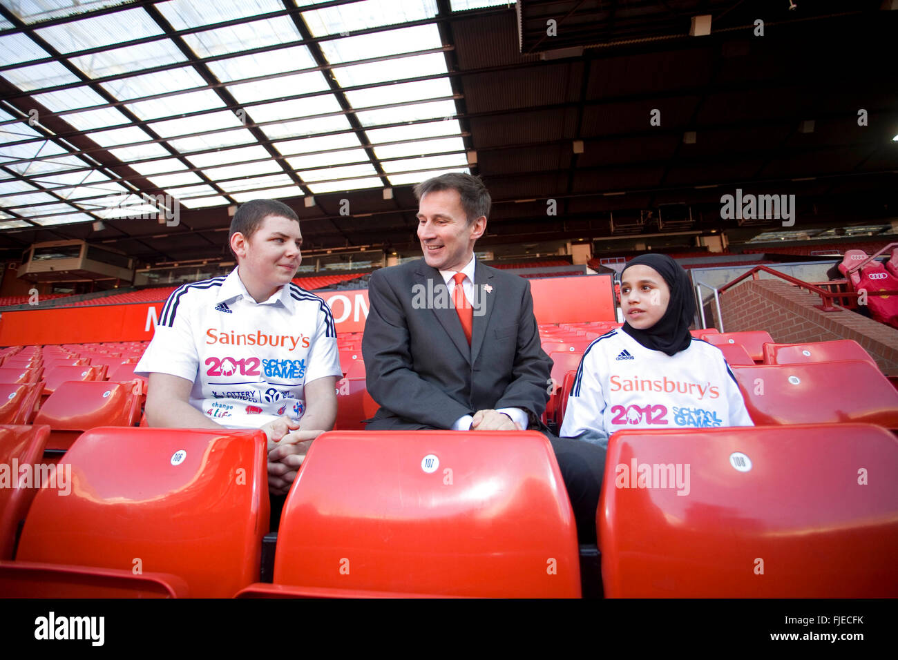 Health Secretary Jeremy Hunt photographed at Old Trafford Manchester Stock Photo