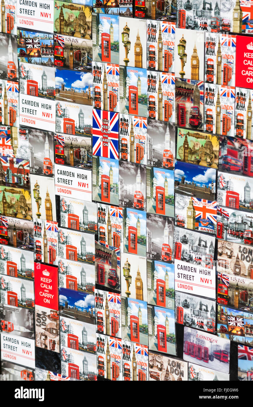 Fridge London souvenirs for sale at Camden Town, London Stock