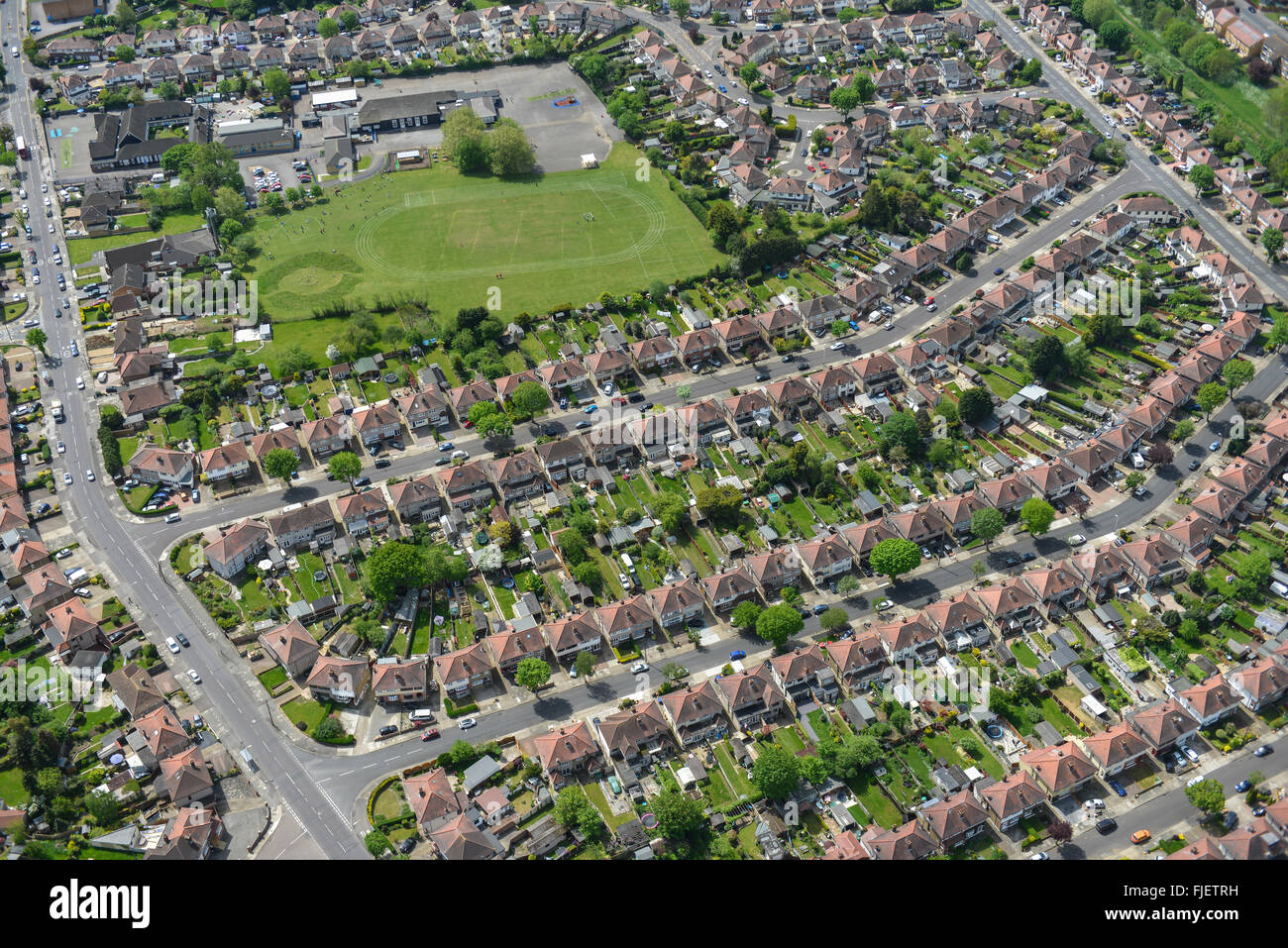 An aerial view of the Collier Row area of Romford, Greater London Stock Photo