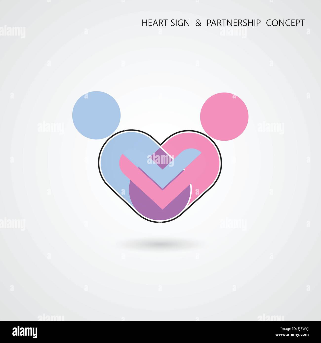 Creative heart shape and human symbol with business concept. Teamwork sign. Partnership and cooperation concept Stock Vector