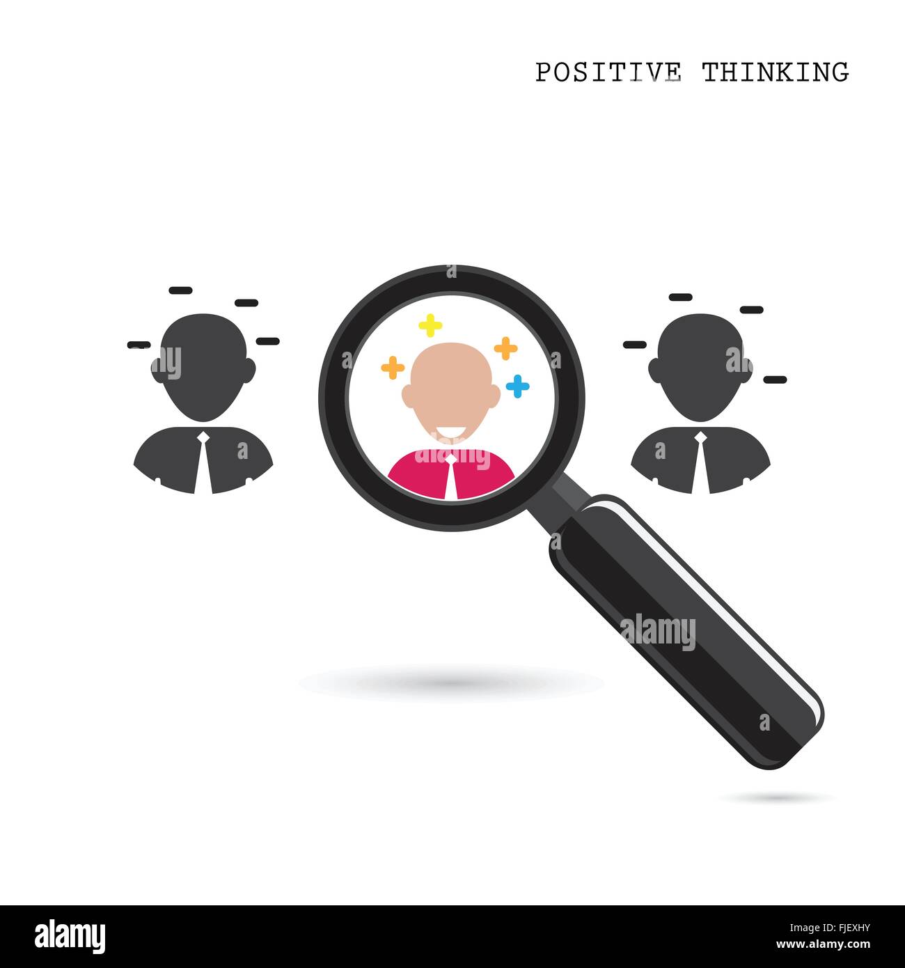 Search for an employee. Looking For Positive thinker. Looking For Talent. Search for businessman. Vector illustration Stock Vector
