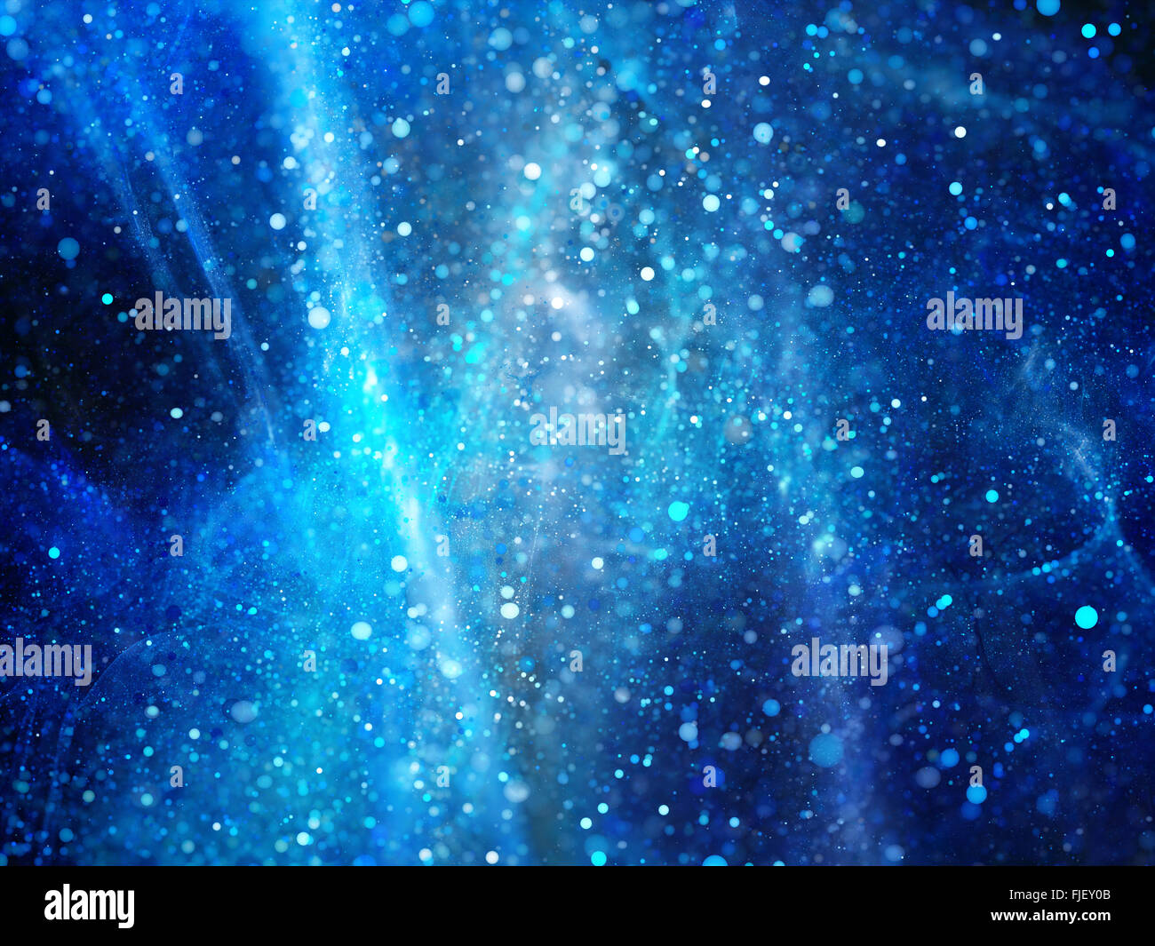 Blue glowing particles in space, computer generated abstract background ...